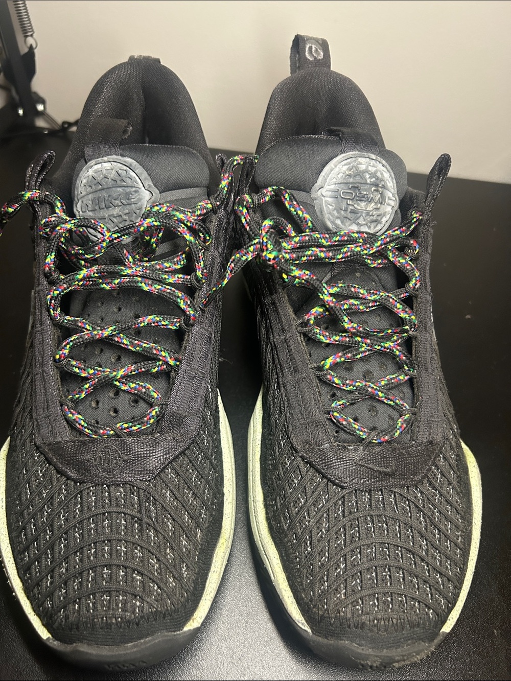 Nike Men’s Black Athletic Sneakers with Multicolor Laces cosmic unit